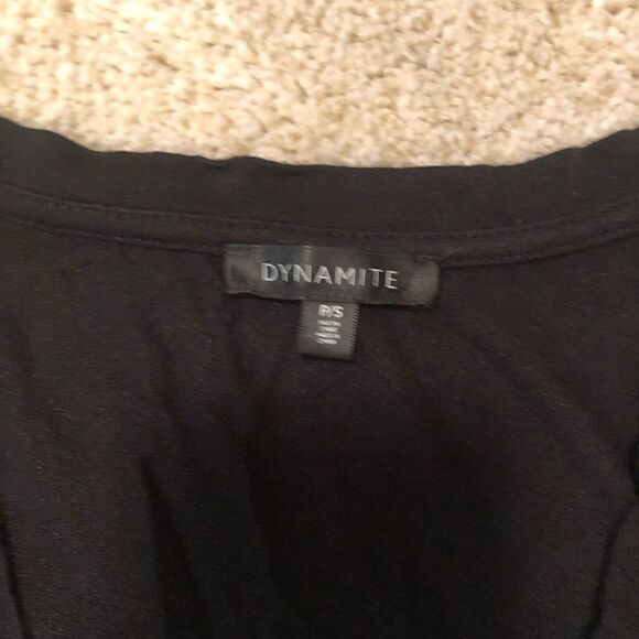 Dynamite Black Sleeveless V Neck Bodysuit ~ Size S Small - Picture 2 of 6